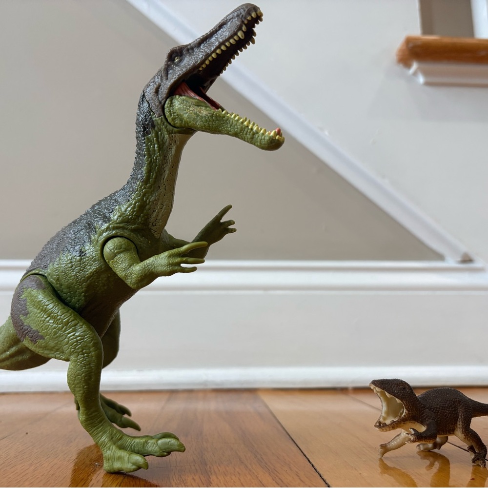Interactive Green and Brown Dinosaur Reptile Toy Set